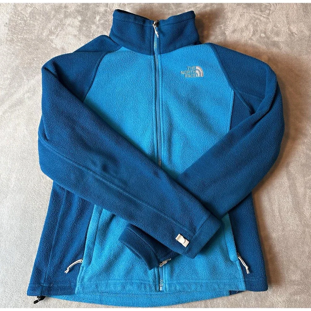 Vintage Mens North Face Blue Colorblock Full Zip Fleece full zip Jacket M
